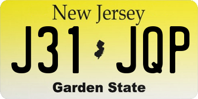 NJ license plate J31JQP