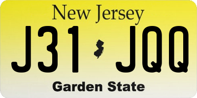 NJ license plate J31JQQ