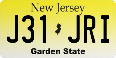 NJ license plate J31JRI