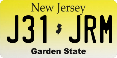 NJ license plate J31JRM