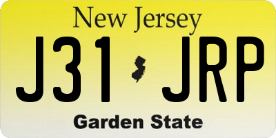NJ license plate J31JRP