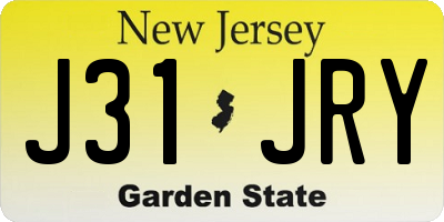 NJ license plate J31JRY
