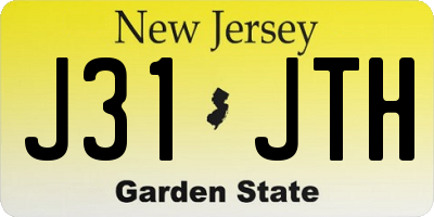 NJ license plate J31JTH
