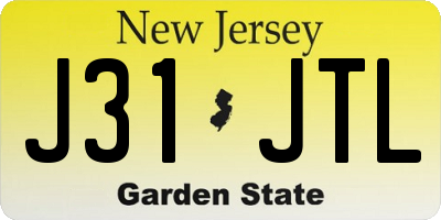 NJ license plate J31JTL