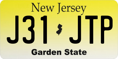 NJ license plate J31JTP