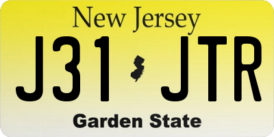 NJ license plate J31JTR