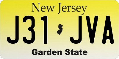 NJ license plate J31JVA