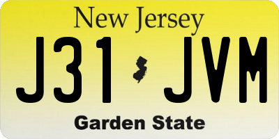 NJ license plate J31JVM