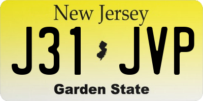 NJ license plate J31JVP