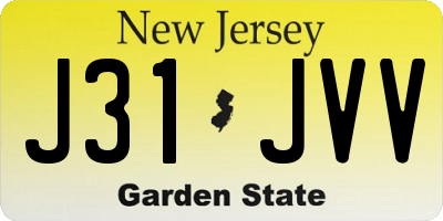 NJ license plate J31JVV