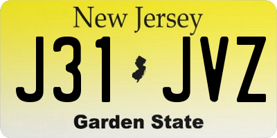 NJ license plate J31JVZ