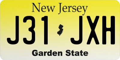 NJ license plate J31JXH