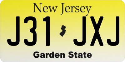 NJ license plate J31JXJ