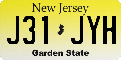 NJ license plate J31JYH