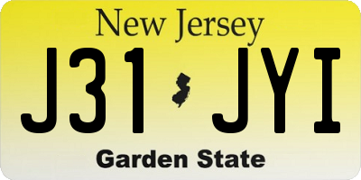 NJ license plate J31JYI