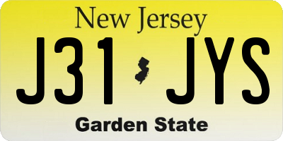 NJ license plate J31JYS