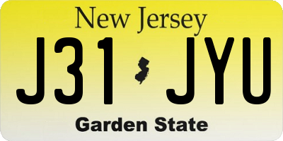 NJ license plate J31JYU