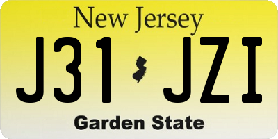 NJ license plate J31JZI