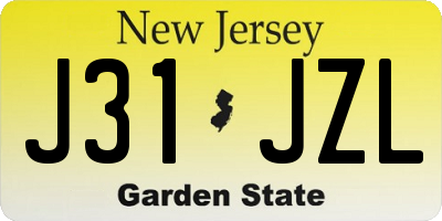 NJ license plate J31JZL