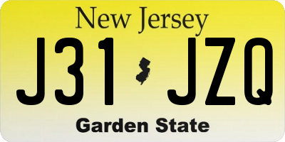NJ license plate J31JZQ