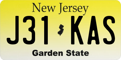 NJ license plate J31KAS