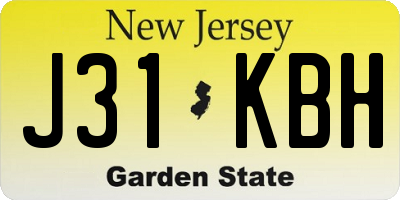 NJ license plate J31KBH