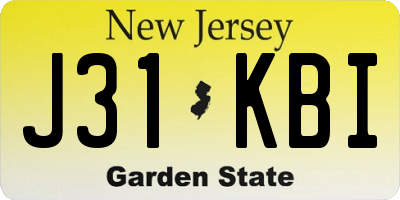 NJ license plate J31KBI