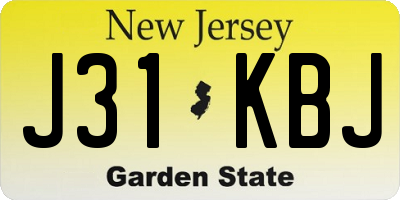 NJ license plate J31KBJ