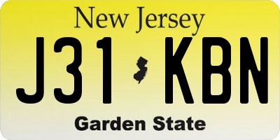 NJ license plate J31KBN