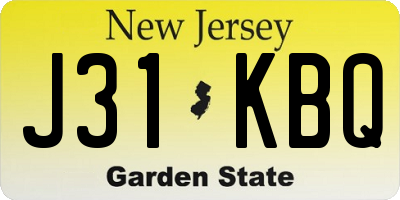 NJ license plate J31KBQ