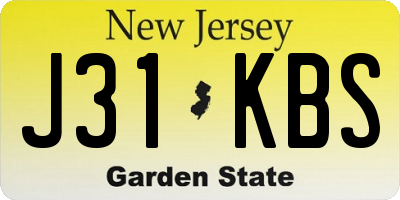 NJ license plate J31KBS