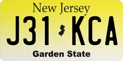NJ license plate J31KCA