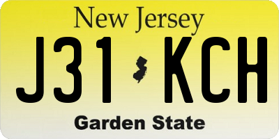 NJ license plate J31KCH