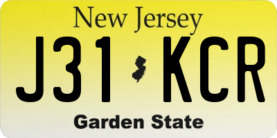 NJ license plate J31KCR