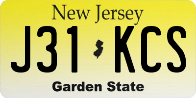NJ license plate J31KCS