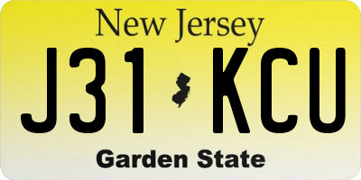NJ license plate J31KCU