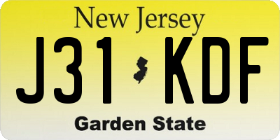NJ license plate J31KDF
