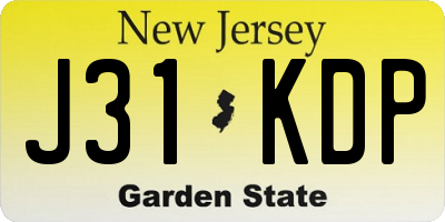 NJ license plate J31KDP