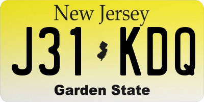NJ license plate J31KDQ