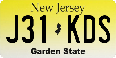 NJ license plate J31KDS