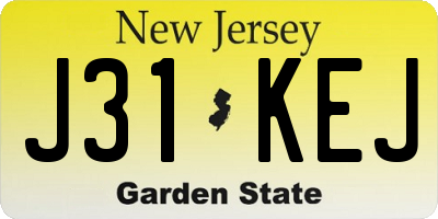 NJ license plate J31KEJ
