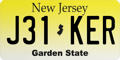 NJ license plate J31KER
