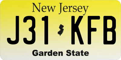 NJ license plate J31KFB