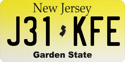 NJ license plate J31KFE