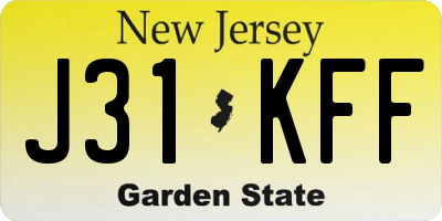 NJ license plate J31KFF