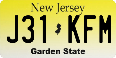 NJ license plate J31KFM