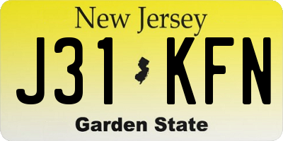 NJ license plate J31KFN