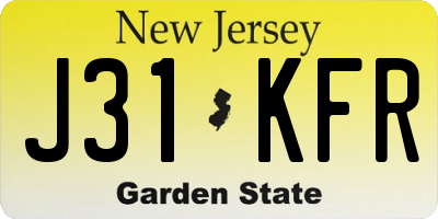 NJ license plate J31KFR