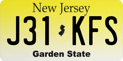 NJ license plate J31KFS