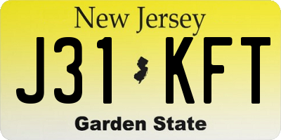 NJ license plate J31KFT